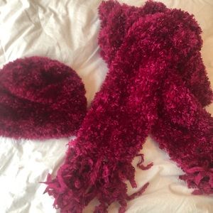 NEW Pink Matching Scarf & Hat Set